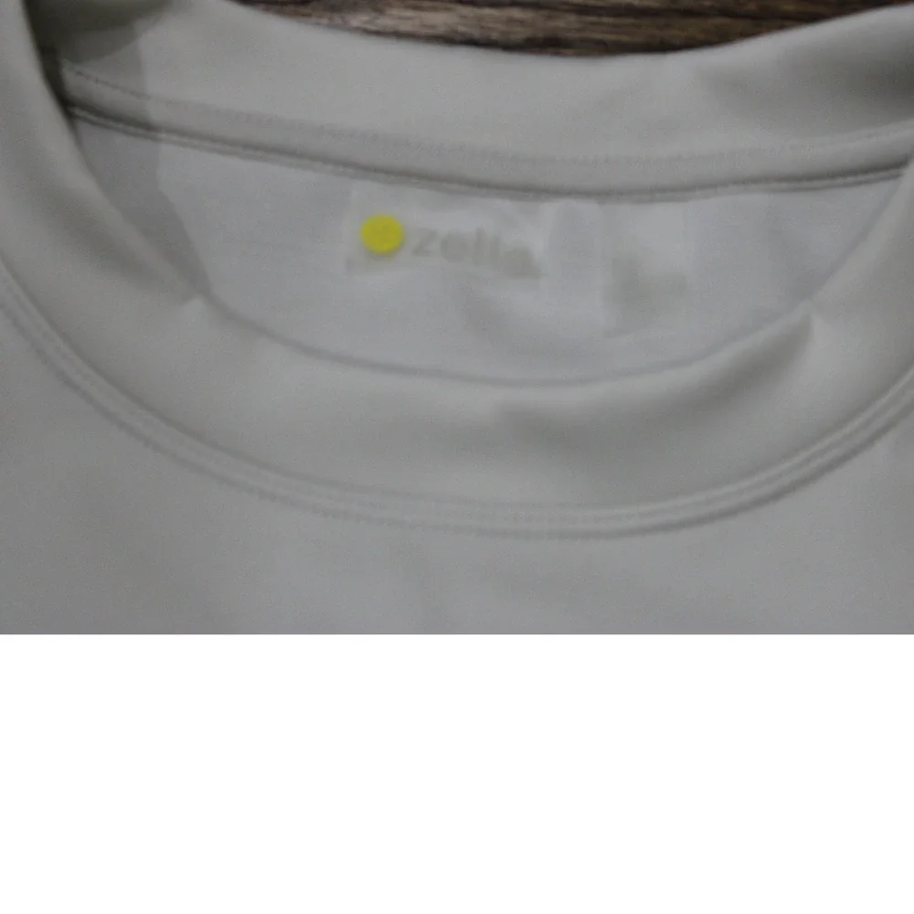 Zella Soft Scuba Knit Oversized Crewneck Sweatshirt Pockets Cream M Athliesure
